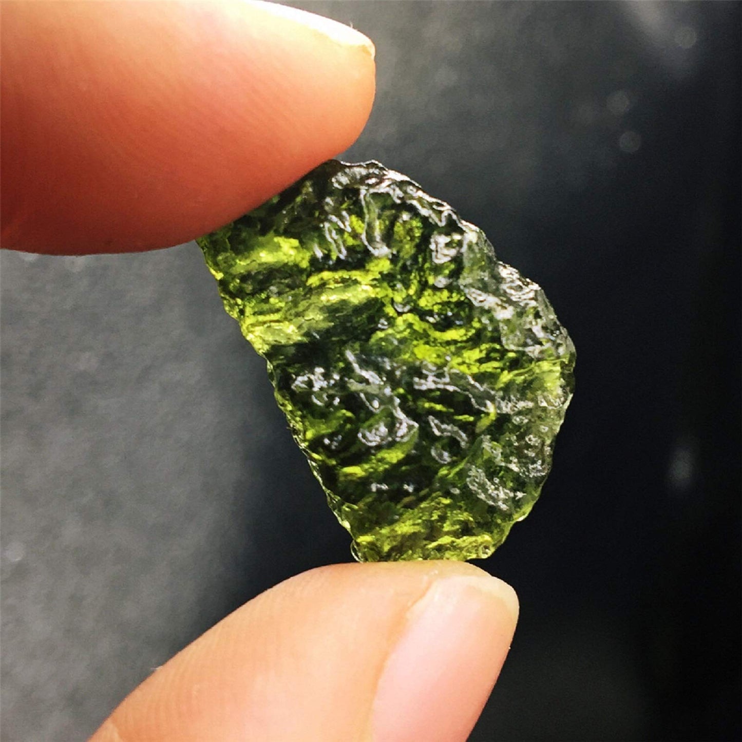 Emivery 3 Pcs Green Moldavite Czech Meteorite Artificial Irregular Stone Pendant Rough Crystal Energy Stone for DIY Jewelry Making 3g