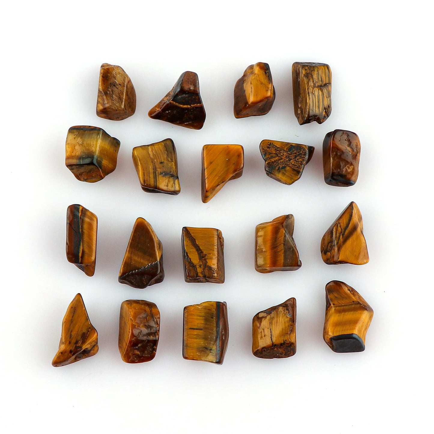 CRYSTALIS 100cts Natural Tiger-Eye Polished Raw Crystals, Loose Gemstone Wholesale Bulk Rough Jewelry Making Supply, Chakra And Healing Raw Stones, Wire Wrapping, DIY, Tumbling, Gem Collection