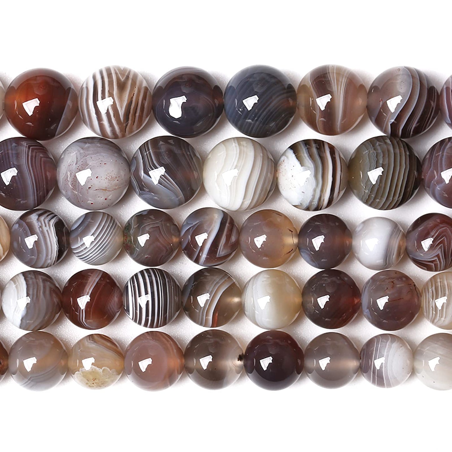 10MM 38PCS Natural Gemstone Stone Botswana Sardonyx Agate Beads for Jewelry Making DIY Bracelet