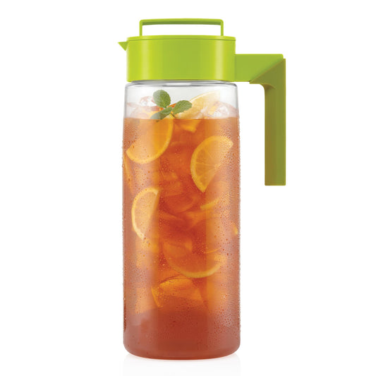 Takeya Airtight Pitcher - Durable BPA-Free Eastman Tritan Odor/Stain-Resistant Leakproof Lid for Iced Tea/Water Easy-Grip Silicone Handle Spill-Free Spout Fridge-Friendly Made in USA 2 Quart/Avocado