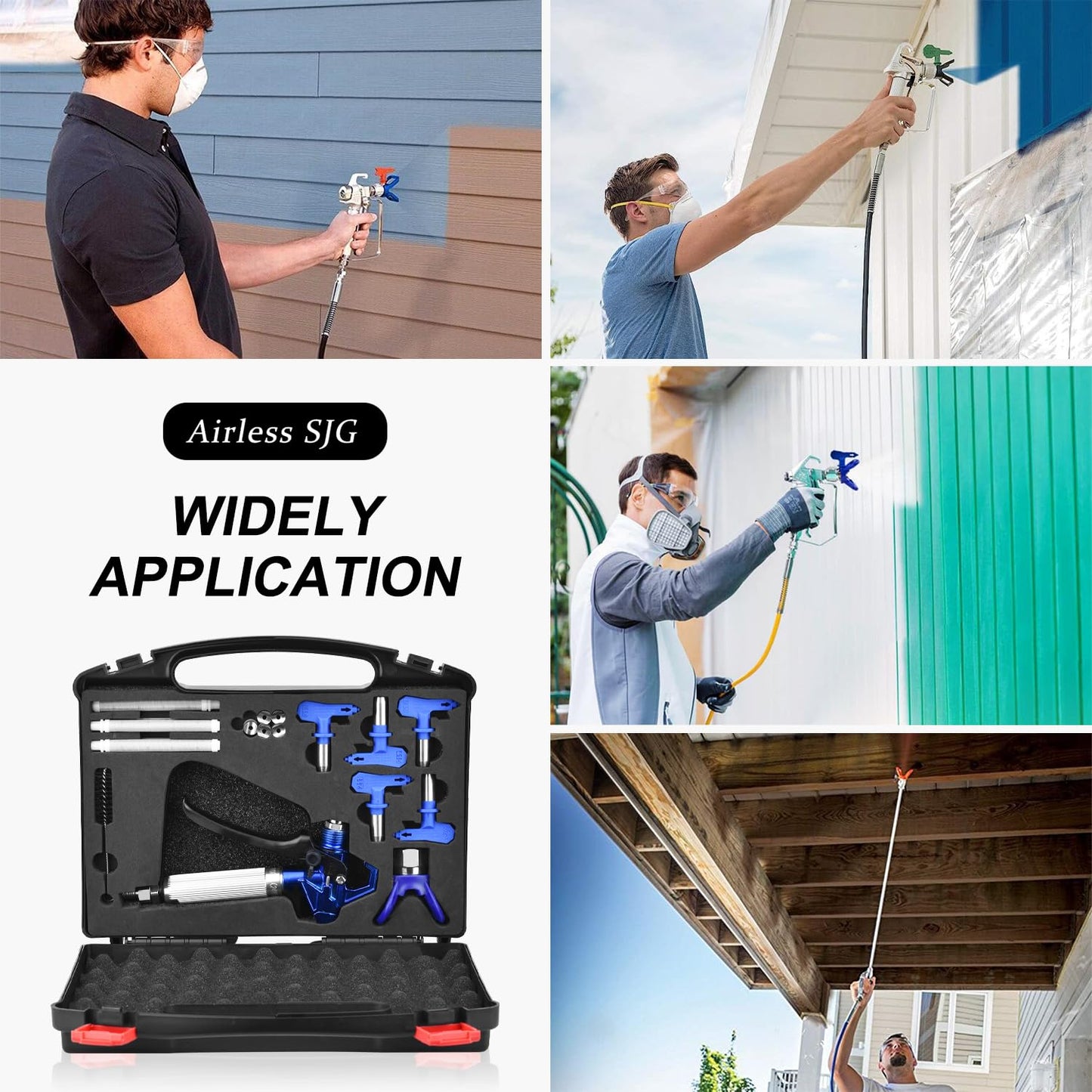3600 PSI High Airless Paint Sprayer Gun, with 1 Tip Guard 5 Spray Tips and 5 Airless Paint Spray Gun Filter (211,313,415,517,623)