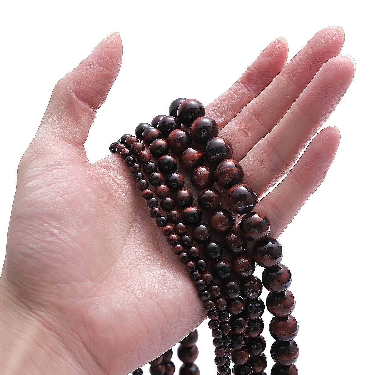 BEADIA Natural Red Tiger Eye Stone Round Loose Semi Gemstone Beads for Jewelry Making 10MM 38PCS
