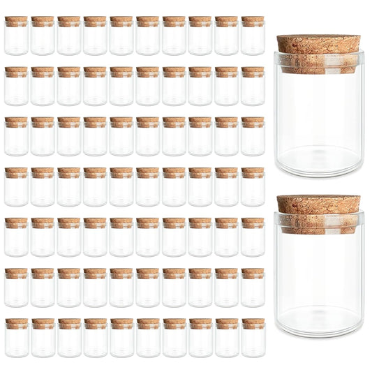 72-Pack 0.51 oz (15 ml) Glass Bottles & Test Tubes with Cork Stoppers – for Spell Jars, Spice Storage, DIY Favors, Travel Memories, Plant Propagation – Empty Recyclable Containers for Crafts, Kitchen