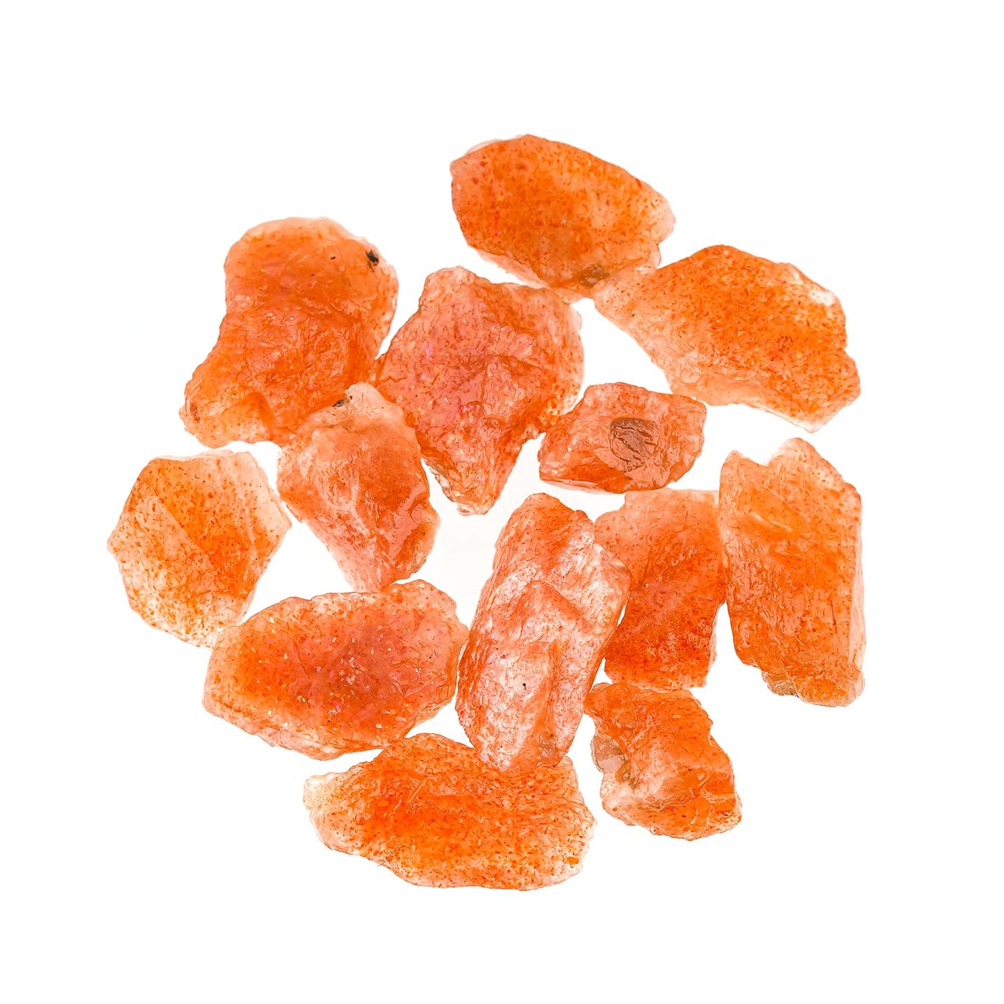 ColouredRocks 100 carats Sunstone Crystals, Raw Stones, Rough Gemstones, Jewelry Making Supply, Cabbing, Polishing, Cutting, DIY, Crafts (9-10pcs) (14-18mm)