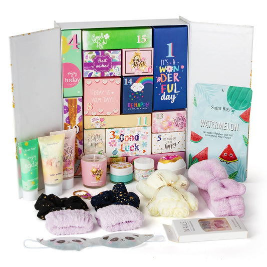 Birthday Gifts for Teens Birthday Gifts for Women Happy Birthday Surprise Box, 15pcs Spa Kit Gift, Gift Box for Teen Girls Unique Diy Nails Set, Luxury Birthdays Presents Spa Gift for Mom Daughter