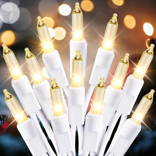 Dirnun Christmas Lights - 100 Count Clear White Incandescent String Lights | UL Certified for Indoor & Outdoor Use