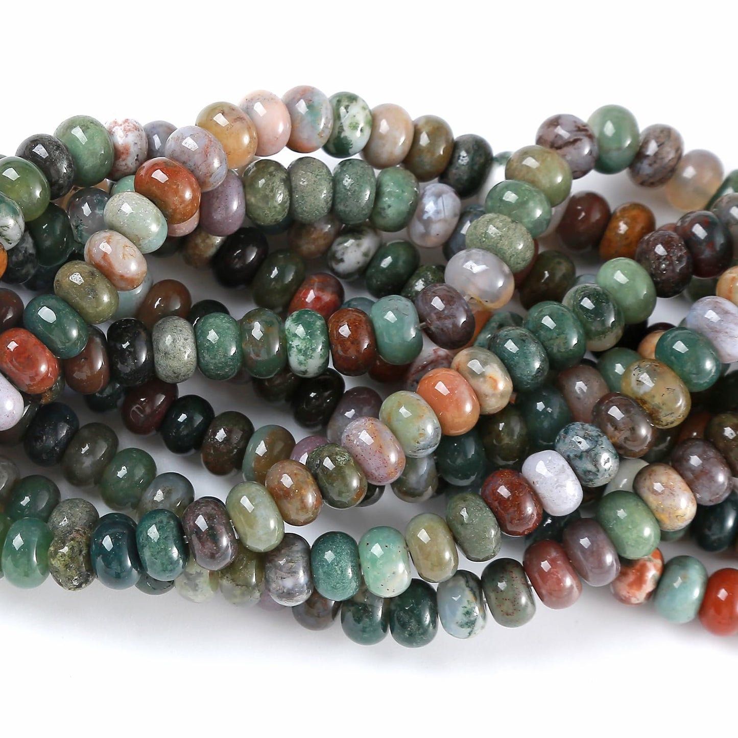 5x8MM 72PCS Indian Agate Tube Rondelle Abacus Disk Spacer Loose Beads for Jewelry Making