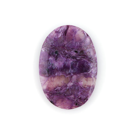 CRYSTALIS Wholesale Natural Charoite Oval Loose Gemstone Bulk Cabochons Jewelry Making Supply, Chakra Healing Polished Stones, Wire Wrapping, DIY, Gem Collection, 1pcs, 35mm+