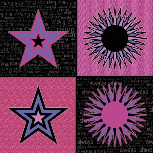 Posterazzi PDXGLSQ043SMALL Sun and Stars Photo Print, 18 x 18, Multi