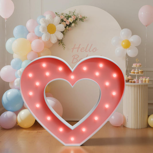 Happy Birthday Decorations Marquee Letters, Happy Birthday Light up Heart for 1st 15th 50th Birthday Party Decor, Happy Birthday Led Heart Sign for Women Men for Backdrop Birthday Party Decoration
