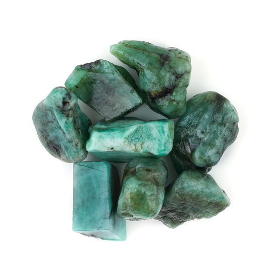 CRYSTALINES (50cts Natural Raw Emerald Gemstones, Wholesale Rough Stones Supplies, DIY Jewelry Making, May Birthstone, Unpolished Healing Crystals, Loose Bulk Lot, Gem Collection (Apx. 7-8pcs)