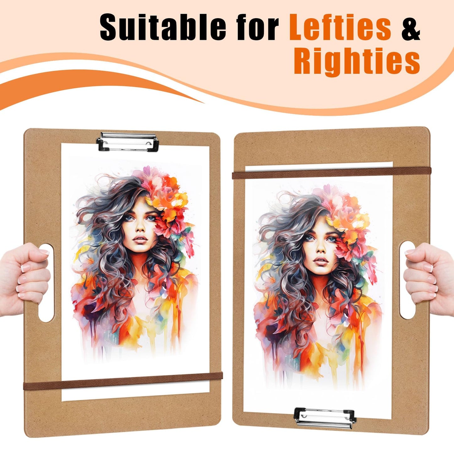 tutata 13 x 17 Drawing Board, Sketch Board with Handle, Portable Art Clipboard for Drafting, Fit in Artist Tote