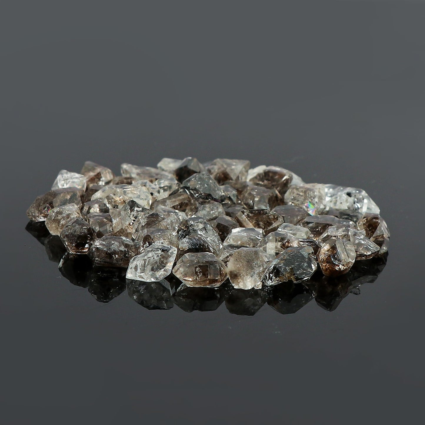 CRYSTALIS Wholesale (100cts) (45+pcs) Natural Black Herkimer Diamond Quartz Loose Gemstone Bulk Jewelry Making Supply, Chakra Healing Raw Stones, Wire Wrapping, DIY, Gem Collection