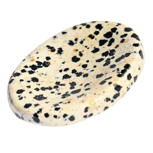 Anaya Agate Dalmatian Jasper Worry Stones Certified Crystal Thumb Worry Stone for Anguish, Relaxing and Soothing Balance Stones for Meditation, Stress Relief Crystals and Healing Stones for Men, Women