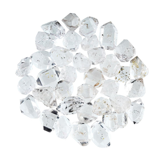 ColouredRocks (50 carats. A++ HERKIMER DIAMOND Crystals, Raw Stones, Rough Gemstones, Jewelry Making Supply, Cabbing, Polishing, Cutting, DIY, Crafts (30-32 pcs.) (5-7 mm.)