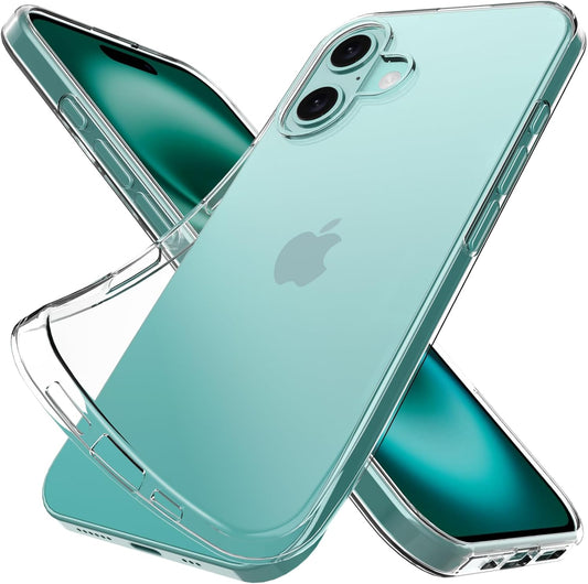 bokoo 16 16 Crystal Clear Compatible with iPhone Case.Soft Slim Fit Transparent Plastic TPU Protective Silicone Cover