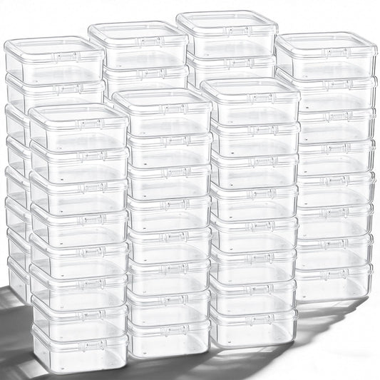 120 Pcs Clear Plastic Beads Storage Containers Box Mini Sizes Rectangular Boxes Small Empty Organizer for Collecting Small Items, Jewelry, Hardware, Arts Crafts Accessories