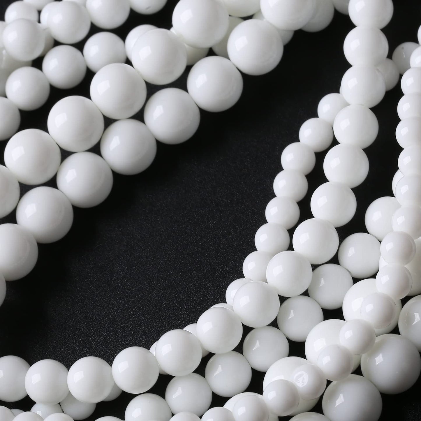 32PCS 12MM Natural White Agate Stone Beads Round Shape Suitable for Jewelry DIY Bracelet 15 Inches