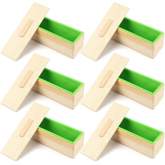 6 Pack 42 oz Soap Loaf Moldes, Soap Moldes for Soap Making with Wooden Boxes, Soap Bar Moldes Can Be Used for Homemade Soap Produce, Soap Making, Ideal Size and Large Capacity