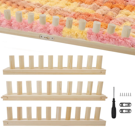 TOMAIX 48-inch Chunky Blanket Loom, Adjustable Wooden Frame, Suitable for DIY Coverlet, Ideal for Beginners and DIY Weaving Enthusiasts