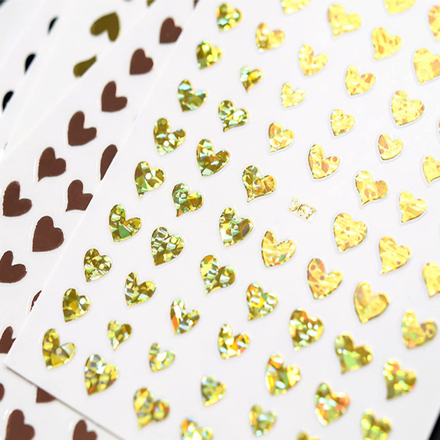 6 Sheets Rose Nail Stickers and 8 Sheets Heart Nail Stickers