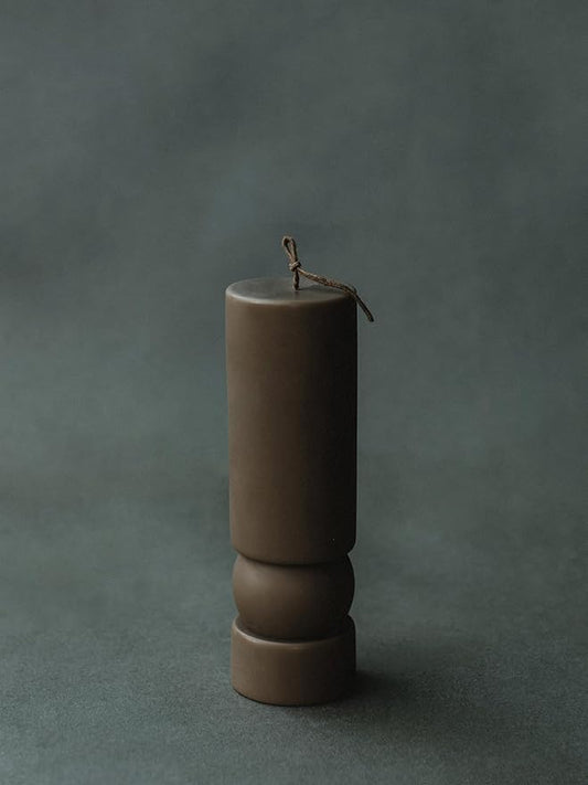 LAWA Zen Candle - Beautiful Handmade Pillar Scented Soy Wax Elegant Aesthetic Candle Housewarming Gift Home Room Shelf Decor Idea (Kobicha)