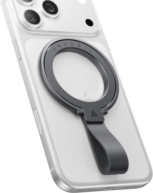 andobil [2026 17 16 15/14/13/12&Android, Unrivaled Stability] Magnetic Phone Grip Holder for MagSafe Ring Stand Holder