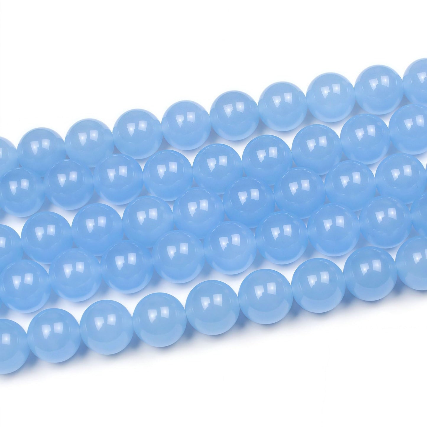 MJDCB Natural Aquamarine Chalcedony Round Loose Beads for Jewelry Making DIY Bracelet Necklace (12mm)