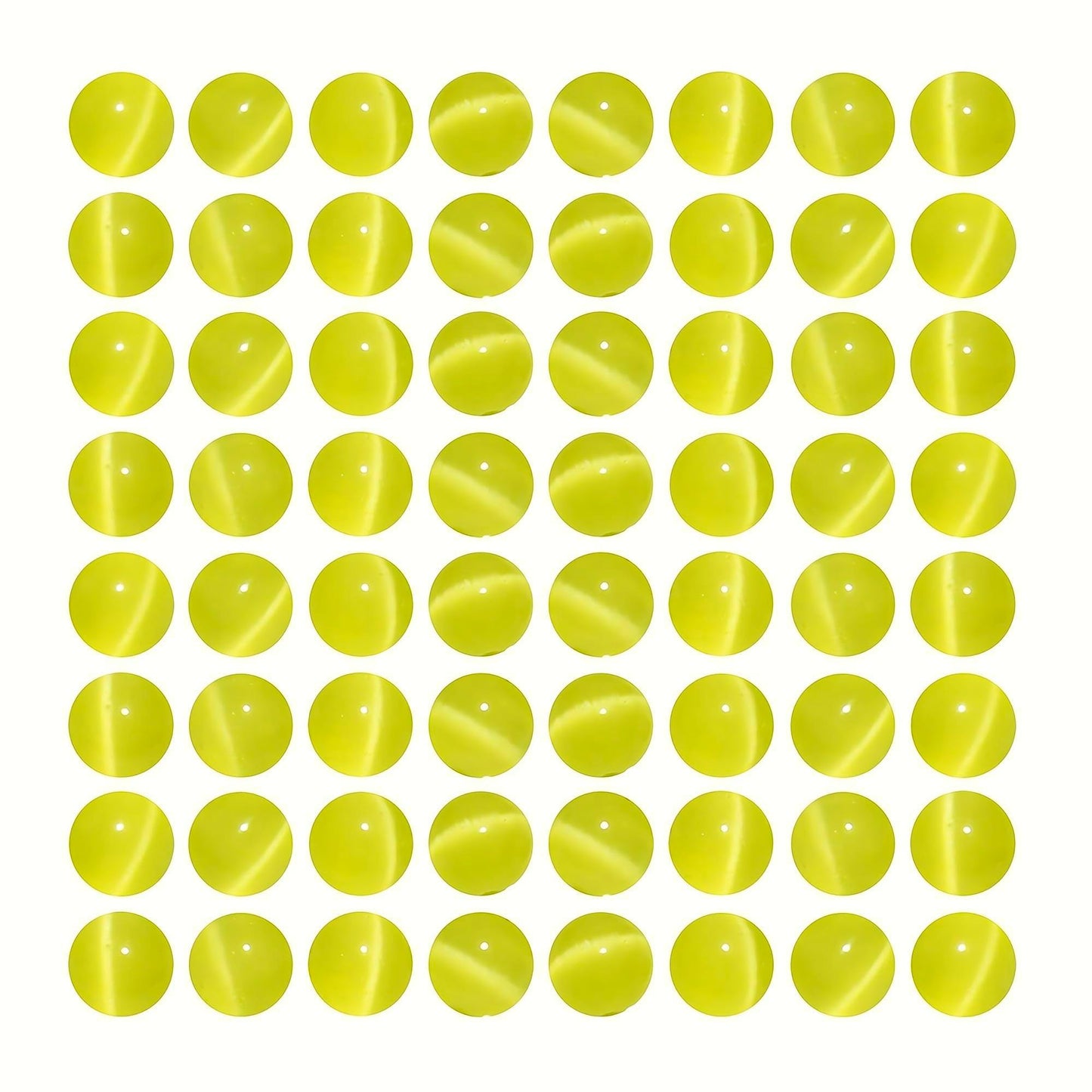 MJDCB 60pcs Lemon Yellow Cat Eye Stone Beads 6mm Round Crystal Loose Bead for Jewelry Making DIY Bracelets Necklace Accessories