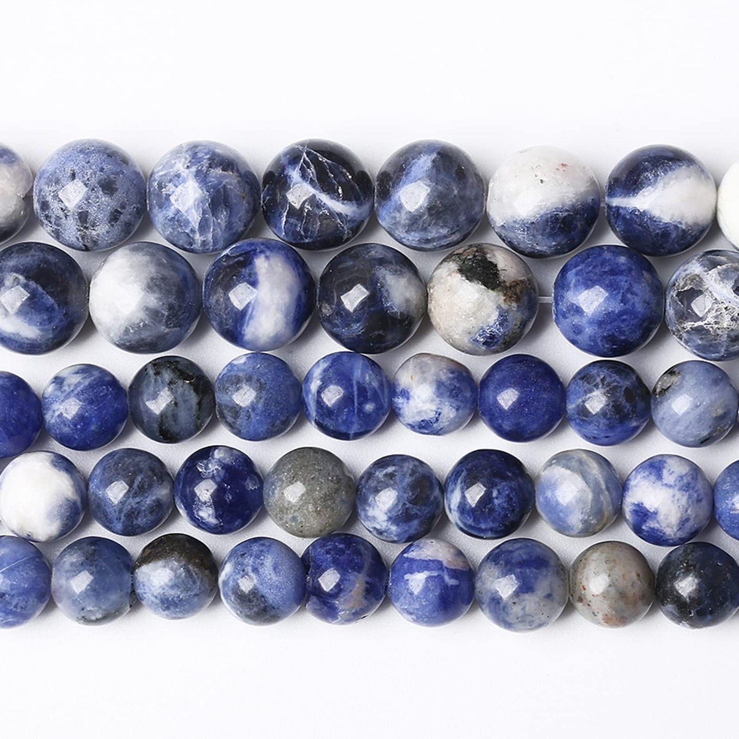 8MM 45PCS Natural Stone Blue Sodalite Round Loose Beads for Jewelry Making DIY Bracelet Necklace1 Strand