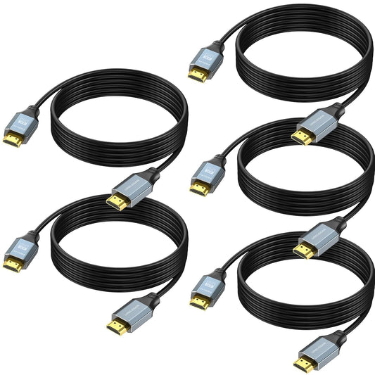 10 5-Pack, 4K 10FT, 2.0 4K@60Hz, 2K@165/144/120Hz,1080P, 3D, 2.2, CL3 FT HDMI Cable High Speed HDMI Cord HDMI to HDMI