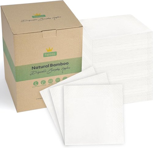 Eco-Friendly Disposable Napkins by [Brand Name] - 300 Pack 13"x13" 2-Ply Soft & Absorbent White Dinner Napkins