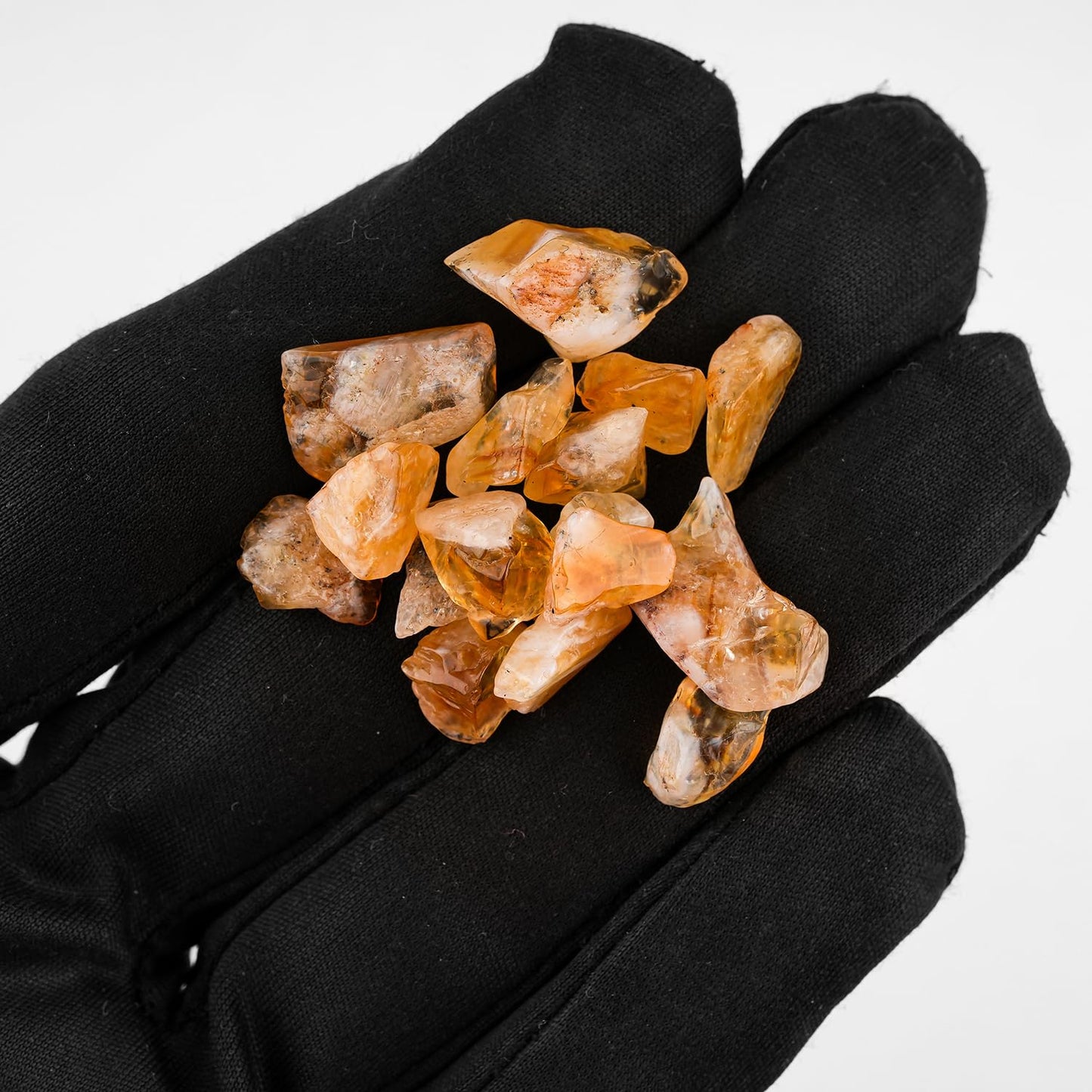 ColouredRocks 50 carats Citrine Crystals, Raw Stones, Rough Gemstones, Jewelry Making Supply, Cabbing, Polishing, Cutting, DIY, Crafts (15-16pcs) (8-12mm)