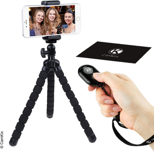 CamKix Flexible Cell Phone Tripod and Bluetooth Remote Control Camera Shutter - for iPhone, Samsung Galaxy and Many