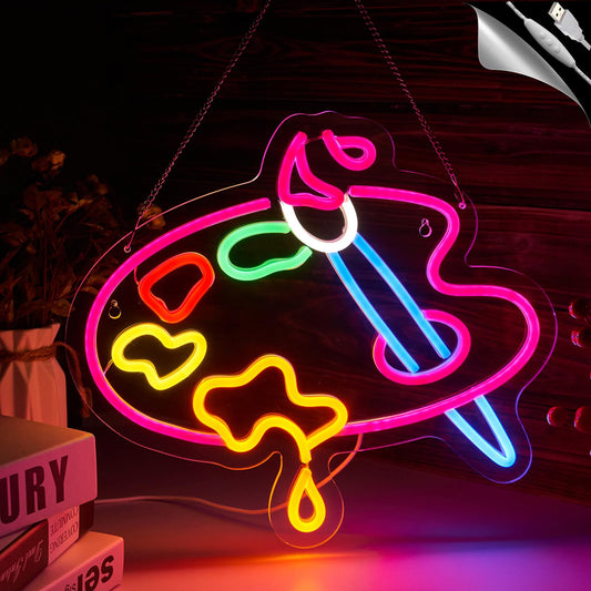 Art neon sign Paint neon light Paint Palette Neon Sign for wall decor Studio Room Painting Room Classroom Art Studio Decor Gift for Painter