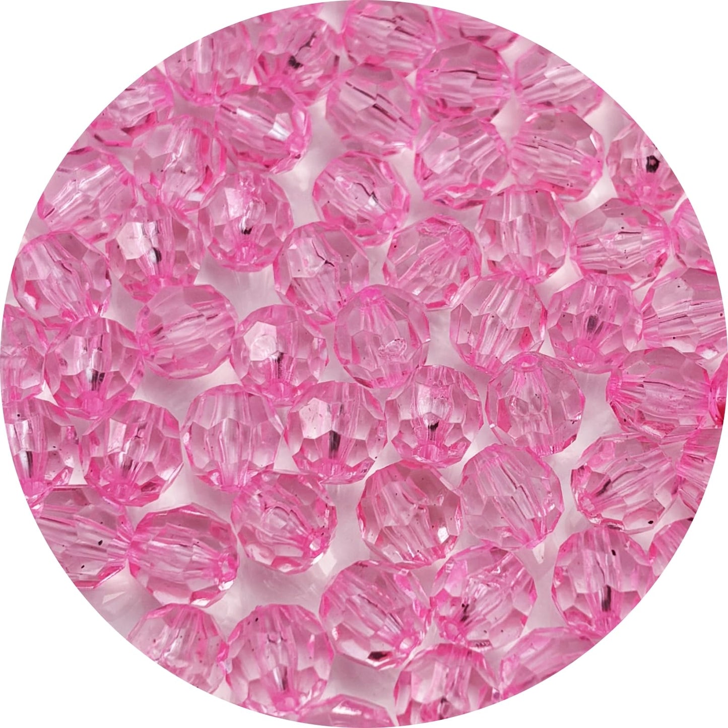 YUEXIGO 1000pcs 6mm Acrylic Round Faceted Beads for Crafts Faceted Spacer Beads for Sewing Crafts Decoration Necklaces Bracelets Earrings Jewelry Making(Pink)