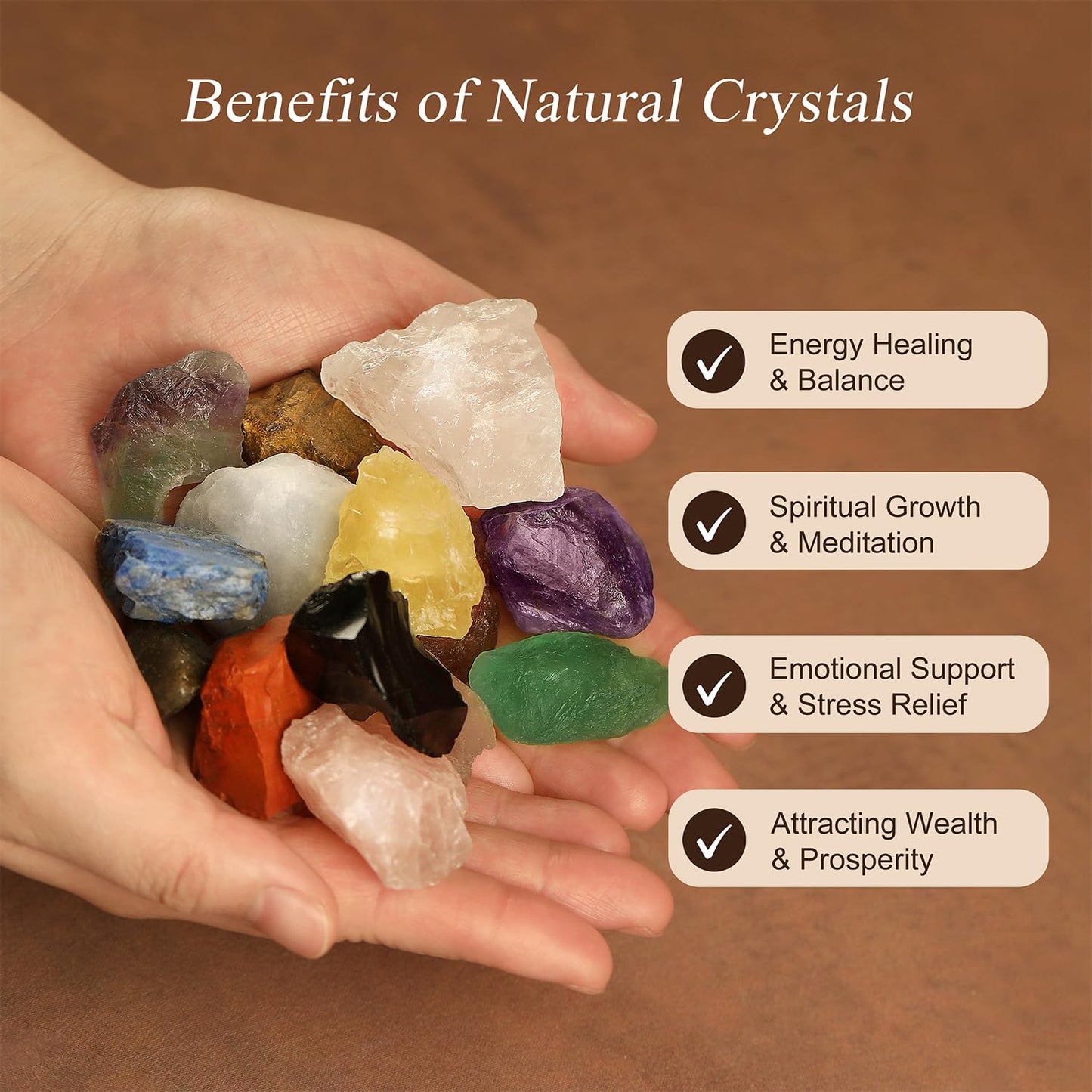 Crystal Tree of Life 7 Chakra Healing Crystal Trees Healing Stones for Office Desk Decor Home Living Room Decorations, Handmade Creative Good Luck Meditation Birthday Gifts for Women, Mom, Daughter