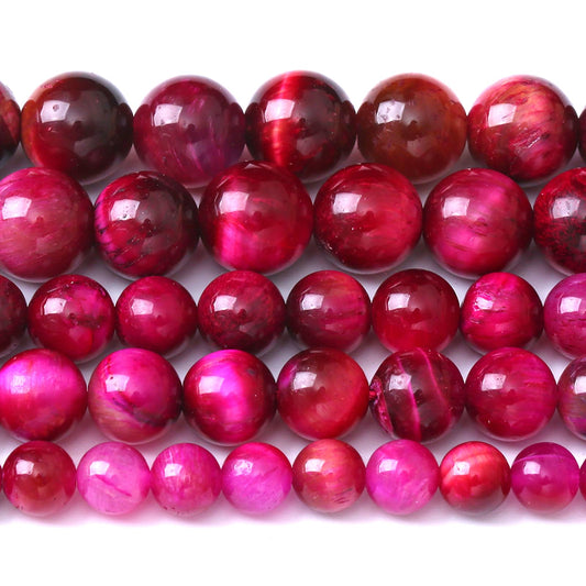 180pcs 4MM Natural Rose Tiger Eye Stone Beads for Jewelry Making Round Gemstone Beads DIY Bracelet Necklace 2 Strands 32"