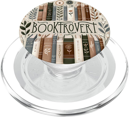 Book Lover Read Introvert Librarian Book Lover Reading Flower Floral Cute Reader Booktrovert PopSockets PopGrip