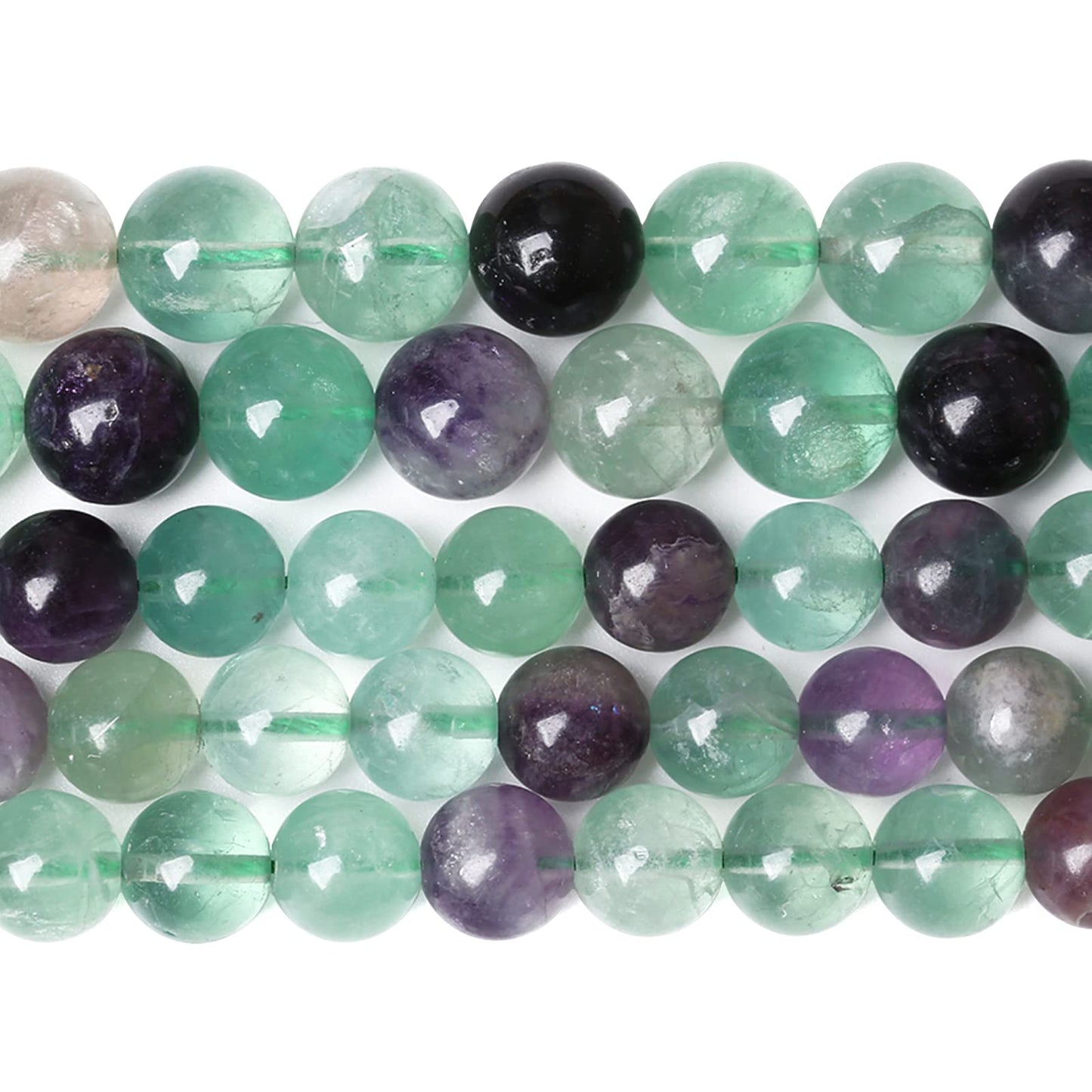 8MM 45PCS Natural Stone Green Fluorite Gemstone Beads for Jewelry Making DIY Bracelet Energy Crystal Healing Power 1 Strand