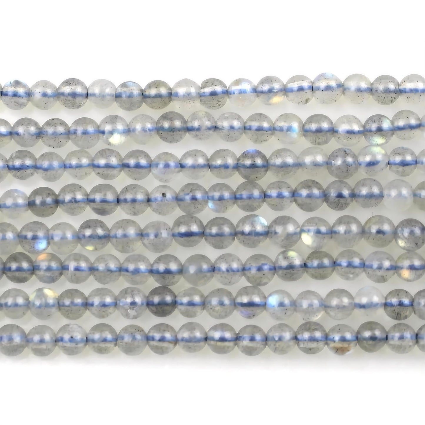 MJDCB 320pcs Natural Small Stone Beads 2mm Labradorite Round Smooth Loose Gemstone Bead for Jewelry Making Bracelets Earrings Necklaces Accessories
