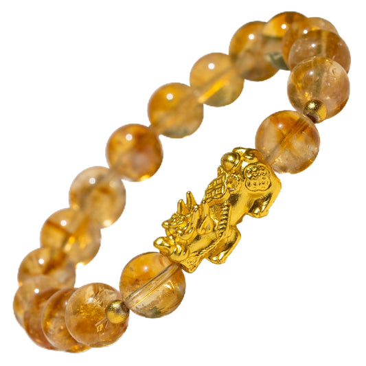 Conscious Items The Ultimate Wealth Bracelet, Citrine Crystal & Pixiu Bracelet for Prosperity & Protection, Abundance Manifesting Bracelets with Prosperity Stone, Wealth Amulet for Men & Women
