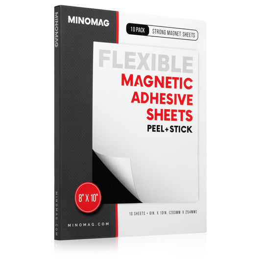 10pk Magnetic Sheets with Adhesive Backing 8x10 inch | Cut to Size Magnet Sheets for Dies, Photos, Stamps, Crafts