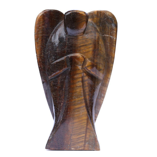 GEMHUB 1099.85 Ct. Natural Brown Tiger Eye Stone Angel Hand Carved Angels Figurines