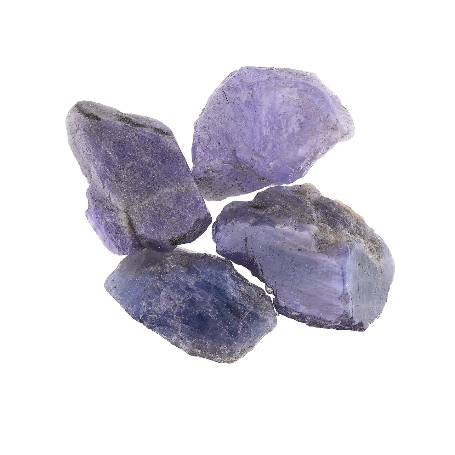 ColouredRocks 4 pcs. TANZANITE Crystals, Raw Stones, Rough Gemstones, Jewelry Making Supply, Cabbing, Polishing, Cutting, DIY, Crafts (100 carats.) (16-22 mm.)