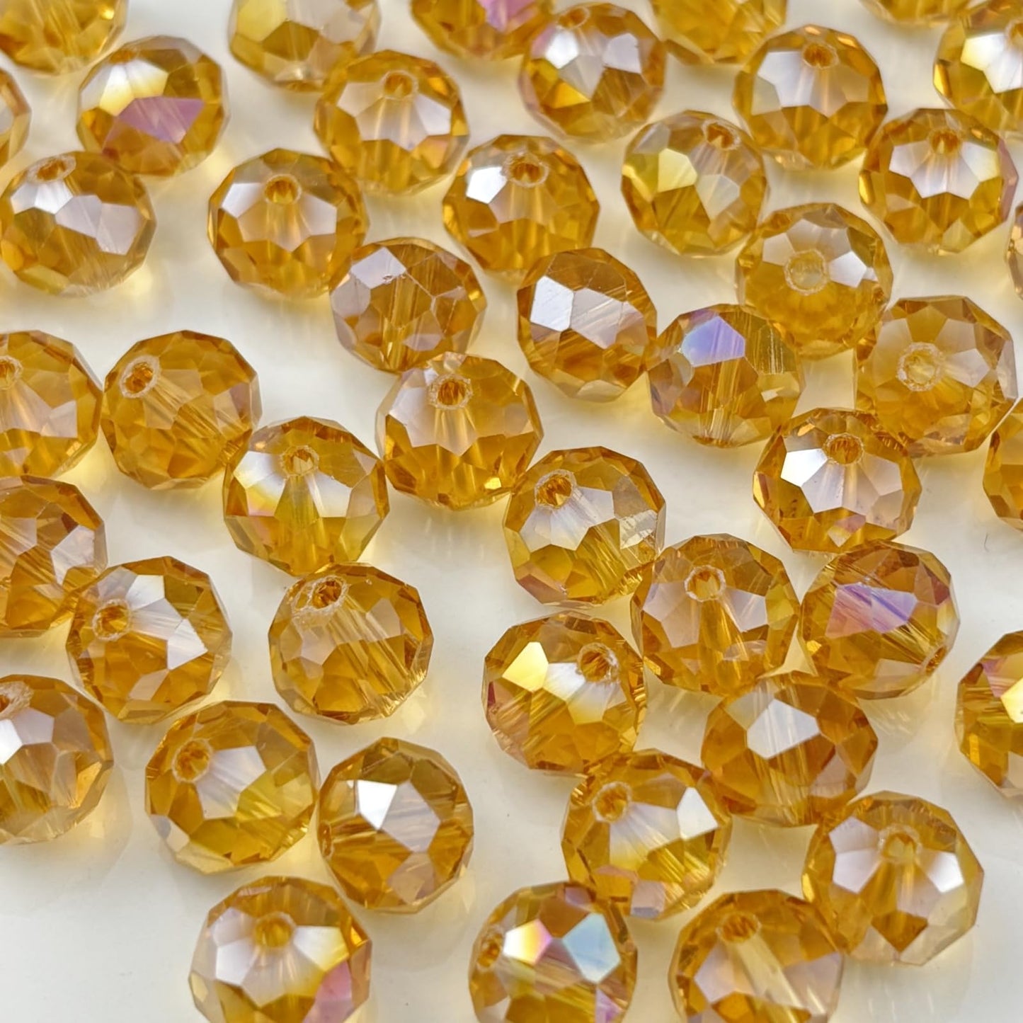 YHYPOCI 400pcs 4mm Crystal Glass Beads for Crafts Faceted Rondelle Glass Beads for Jewelry Making Crystal Spacer Beads for Necklaces Bracelets Earrings DIY Craft(Gold Champagne AB)