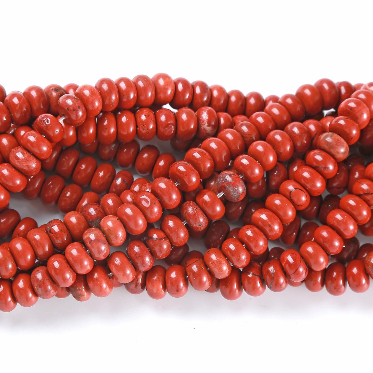 5x8MM 72PCS Chinese Red Jasper Tube Rondelle Abacus Disk Spacer Loose Beads for Jewelry Making