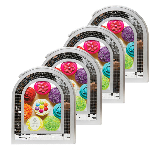 Concepts Arch Photo Frame, Mirror Inlay, Decorative Picture Frame, Vintage Home Decor Wall, Funky Mosaic Tabletop Display, Glam Mirror Tile, Arched Frame, Home Office, Gift, Fun Curved Style Frames