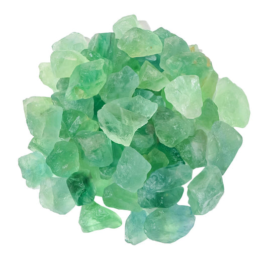 Apengshi 0.97lb（440g) Natural Green Fluorite About 0.59-0.78in Healing Crystal Tumbled Rough Stone Chakra Raw Stone Meditation Reiki Collection