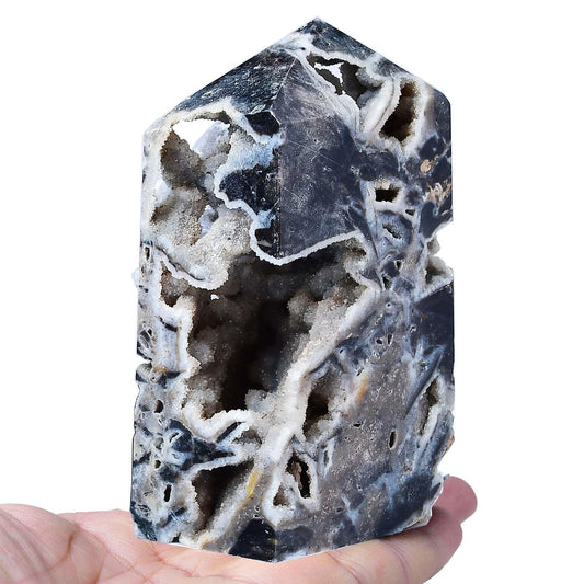 FZBHRO Large Sphalerite Geode Towers Crystal Point Obelisk Irregular Shape Healing Crystal Stone Wand Meditation Gift 0.8-1.3 Pound
